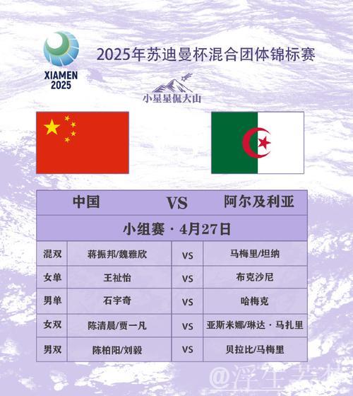 中国香港对阵阿尔及利亚：苏迪曼杯小组赛争锋